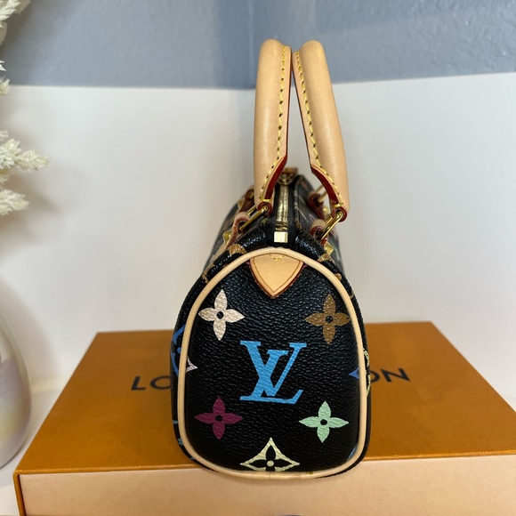 🎀LOUIS VUITTON MINI SPEEDY BLACK MULTICOLOR - Picture 7 of 17
